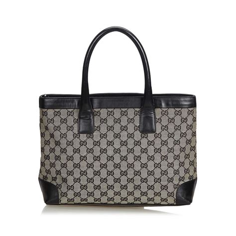 gucci bag black and grey|authentic gucci canvas bag.